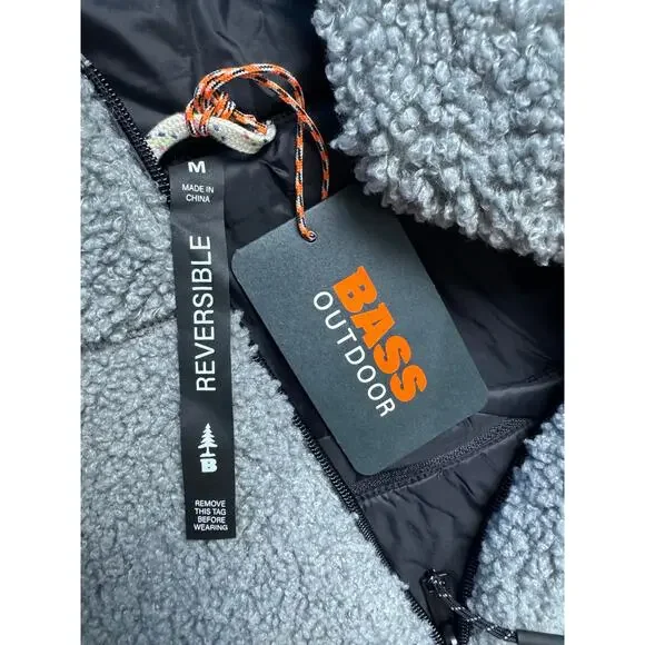 BASS OUTDOOR Women's Reversible Zip-Front Vest BLACK/GRAY NWT SIZE M - Picture 10 of 13